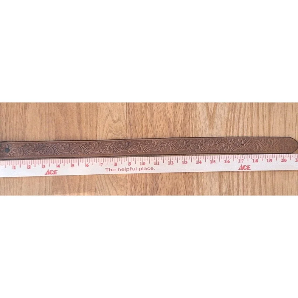 NWT Tony Lama LITTLE TEXAS Handtooled Western Leather Belt W Buckle Child 4/6 yr